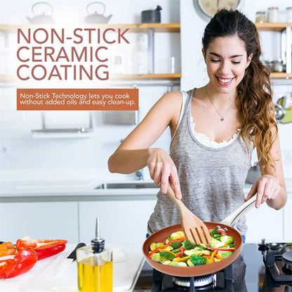 Professional Copper Pan With Non-Stick Coating & Perfect Heat Distribution 10373625774344-1
