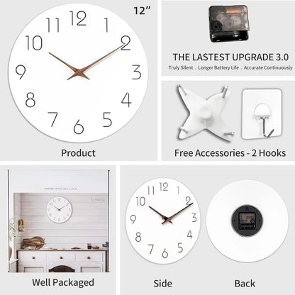 Minimalist Norwegian Wall Decoration Silent Clock 29 cm sh1751817214987860971