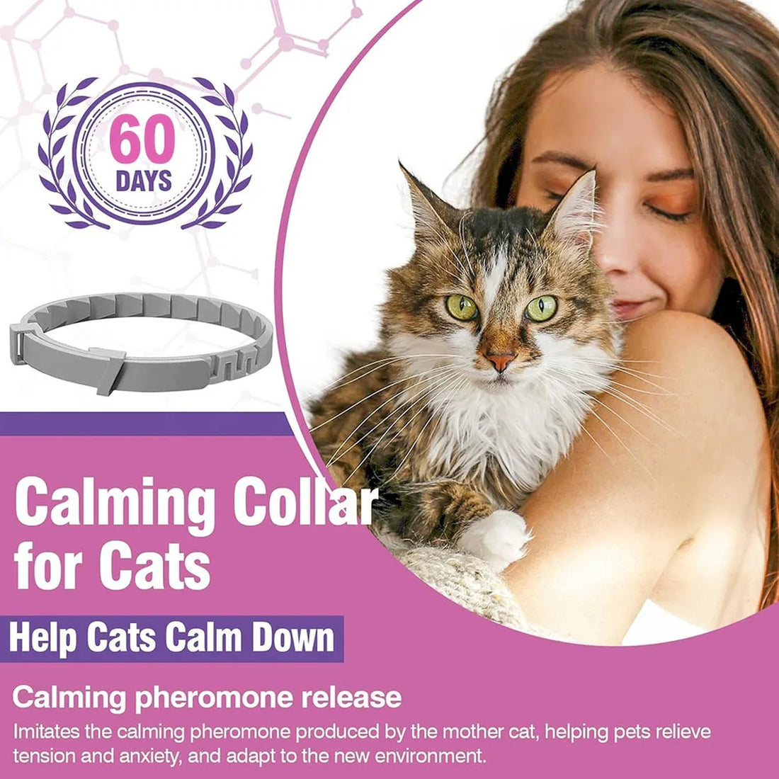 Calming Pheromone Collar for Cats – Pet Anti Anxiety Products 10104796447021-1