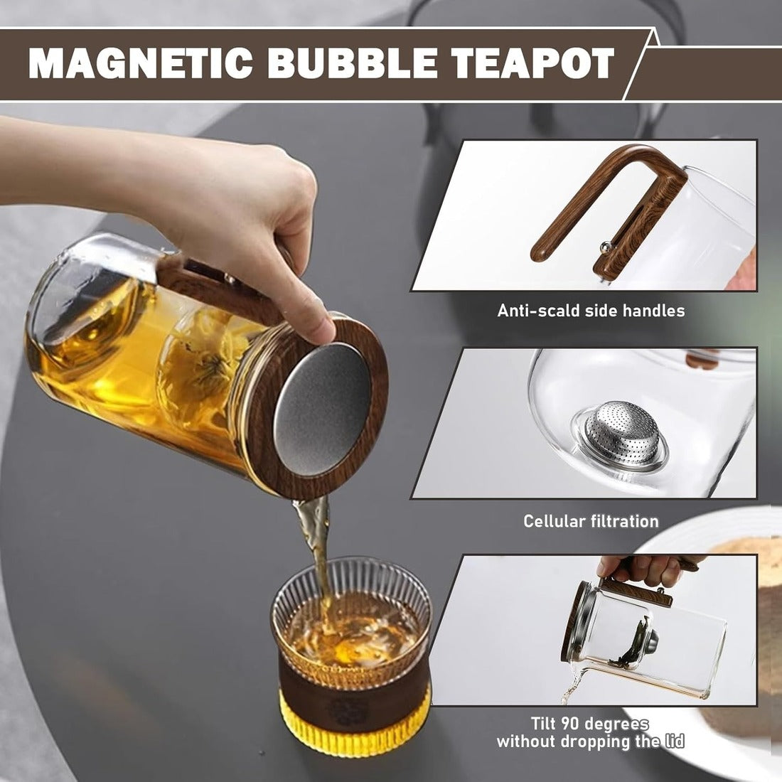 Durable Glass Teapot With Infuser For Tea Brewing 11588921131276-1