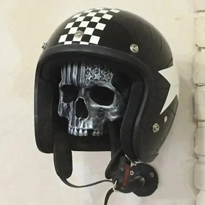 Motorcycle Helmet Skull With Beard-Helmet Rack 6849829208164-1