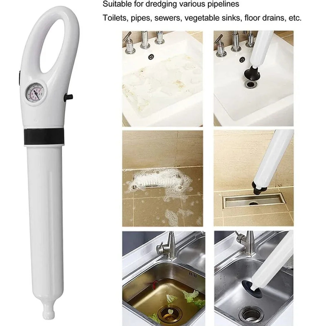 Toilet Plunger - Fast-Acting Tool for Drain and Toilet Blockage Solutions 9851718238529-1