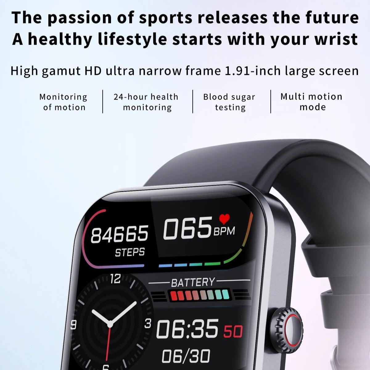 Blood Glucose Monitoring Smartwatch - Bluetooth Call Information Display Health Monitor Multiple SH1751817214987860732
