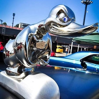 Metal Duck Hood Ornament Universal Mount For Car Motorcycle 8545363460398-1