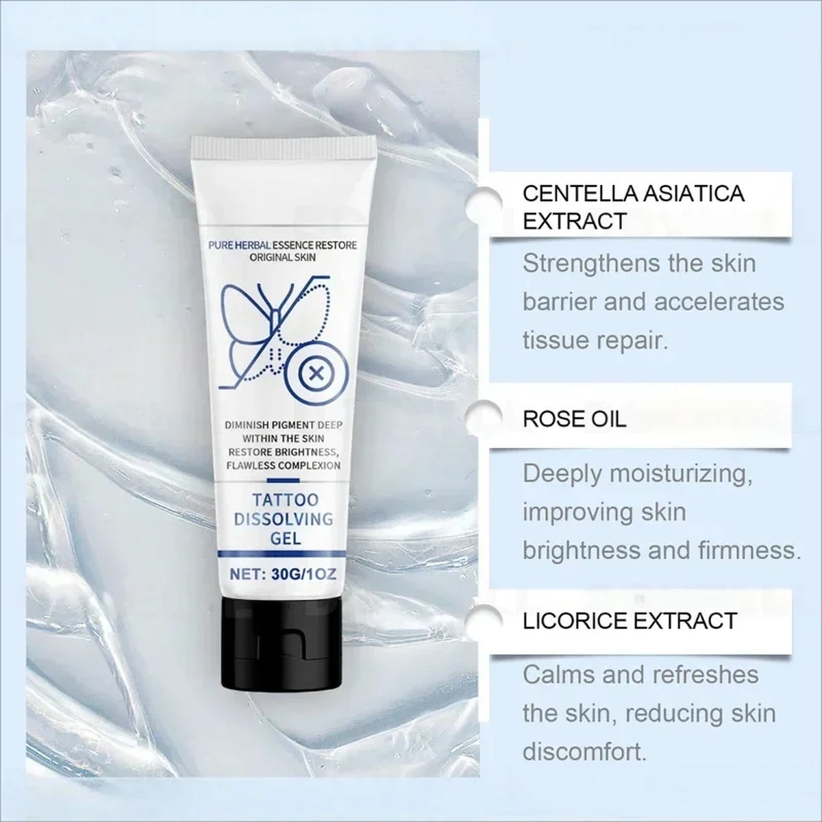 Tattoo Gone Removal Cream Fades Ink Restores Natural Clear Skin (30g)
