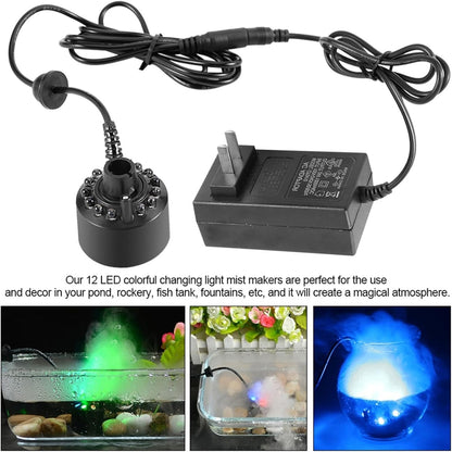 12 LED Light Ultrasonic Mist Maker Fogger 9551802040622-1