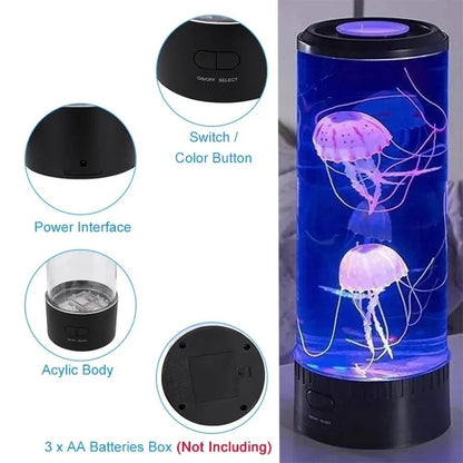 Soothing Led Jellyfish Aquarium Lamp With Color Changing Sensory Lights