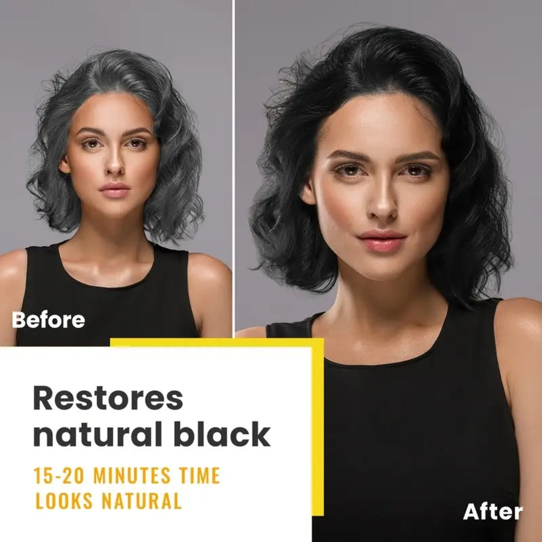 500ml Hair Dye for Dark Hair - Covers Gray, Easy, Nourishing, Long-Lasting 1005008209691281-Black
