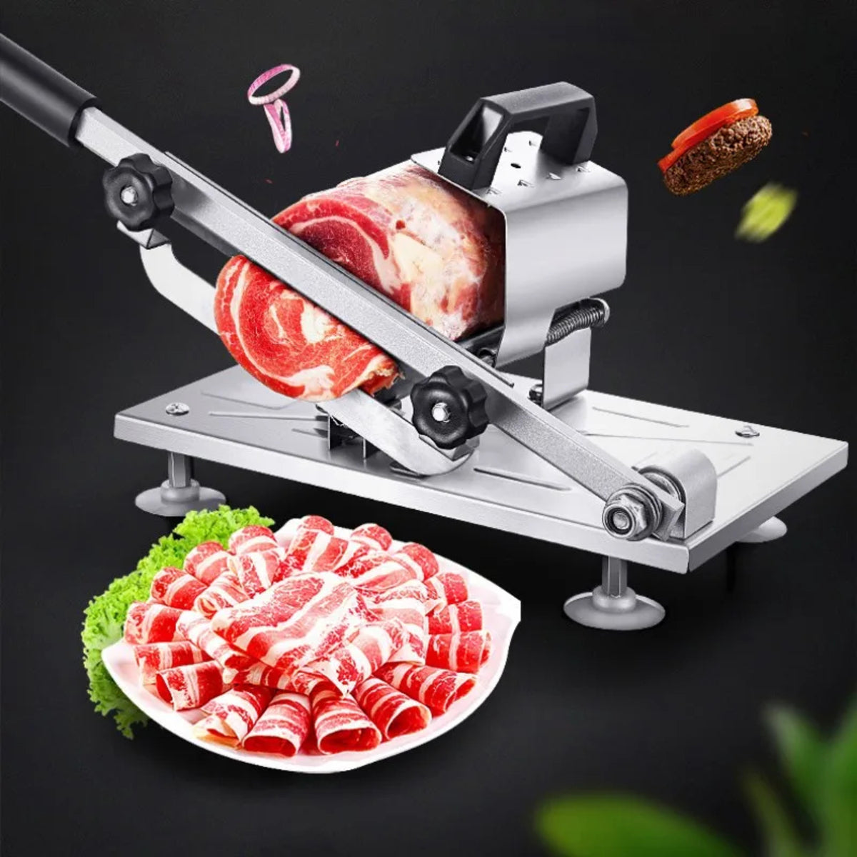 Manual Stainless Steel Frozen Meat Slicer With Adjustable Thin Slices 9730161443118-1