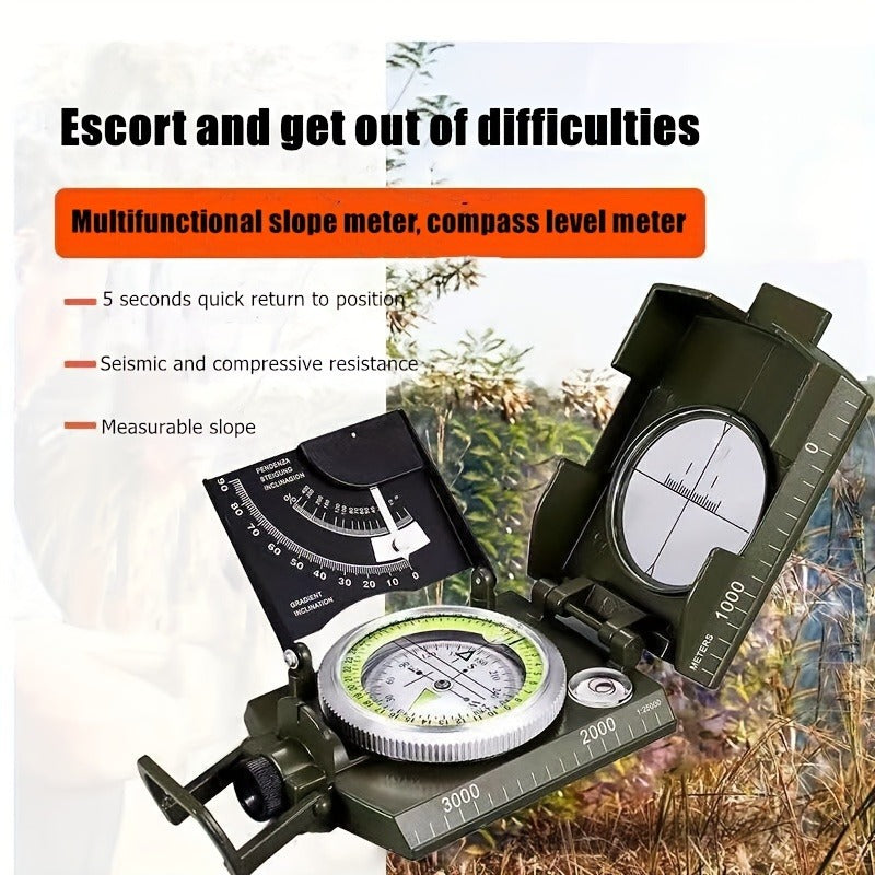 Military Compass | Waterproof Aluminum Alloy | Clinometer & Sighting Lens | Survival, Camping & Hiking 15146751164742-1