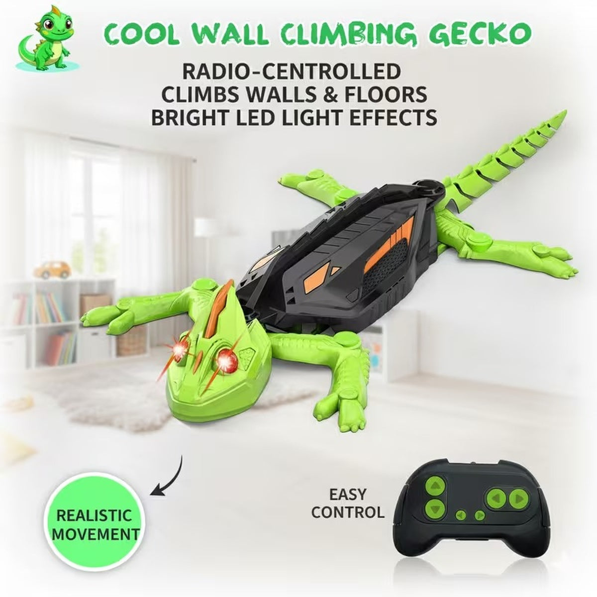 Wall Crawler Gecko - Led Rc Toy For Indoor Family Fun & Prank Gifts 9922844262690-1