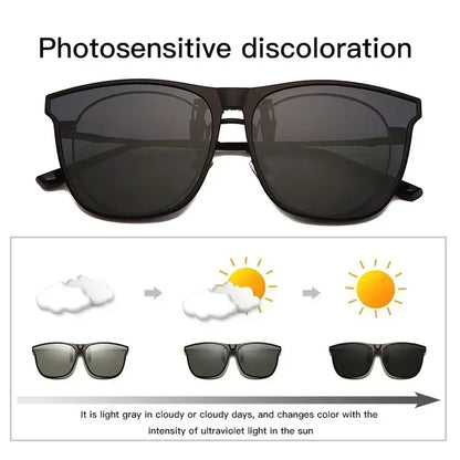 Polarized Clip On Sunglasses Men Photochromic Car Driver Goggles Night Vision Glasses Anti Glare Vintage Square Glasses SH1751817214987861000