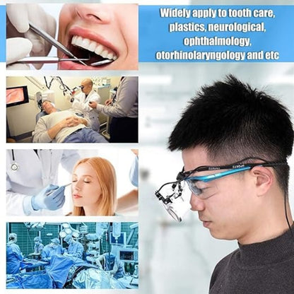 Dental Loupes Magnifier with & LED Headlight for Precision Work 9840492413249-1