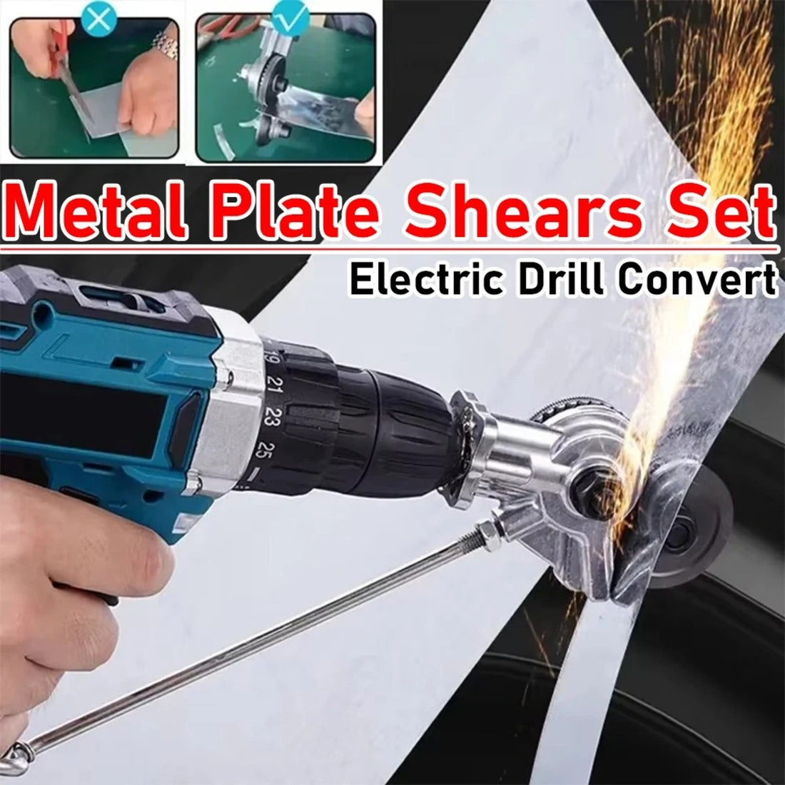 Metal Nibbler Drill Attachment Cutter Tool For Sheet Metal Cutting 8545290584366-1