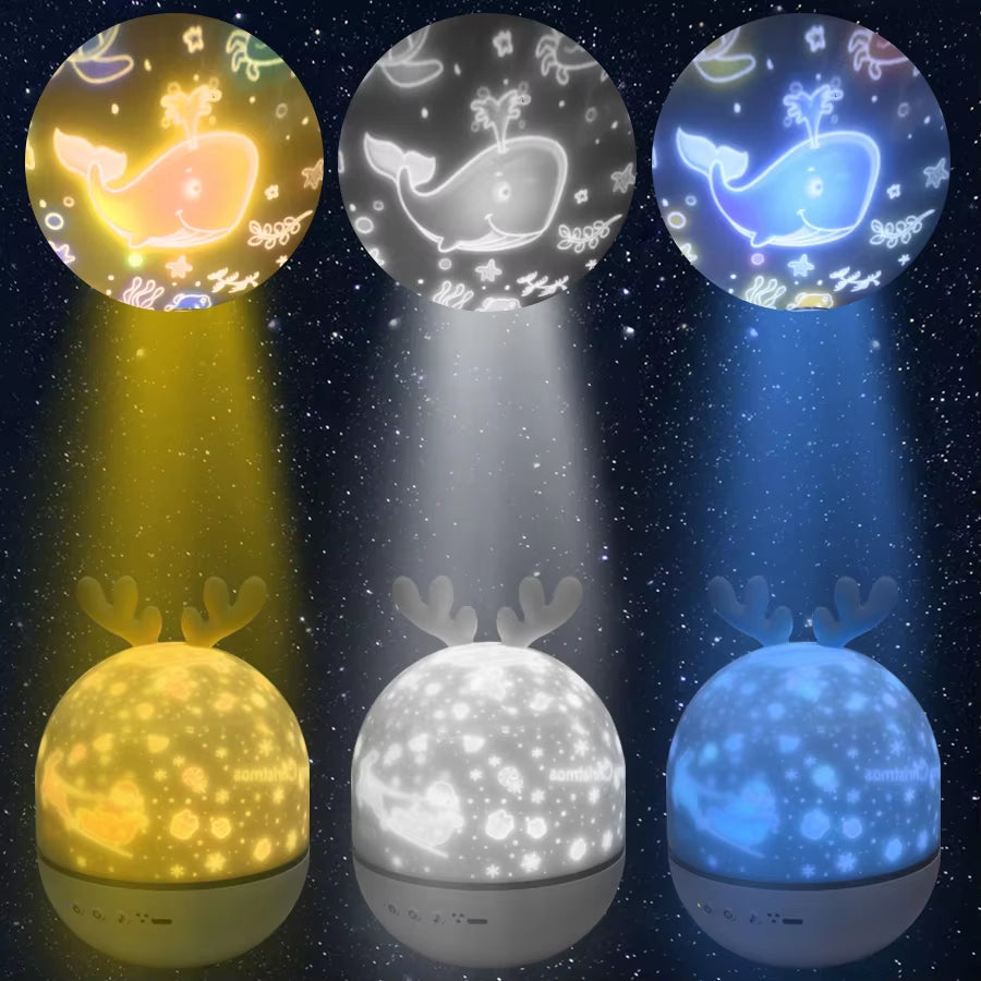 Deer Music Projector Lamp Night Light With BT Speaker Starry Sky Star Relax before bed - Star Projector 8734506680658-1