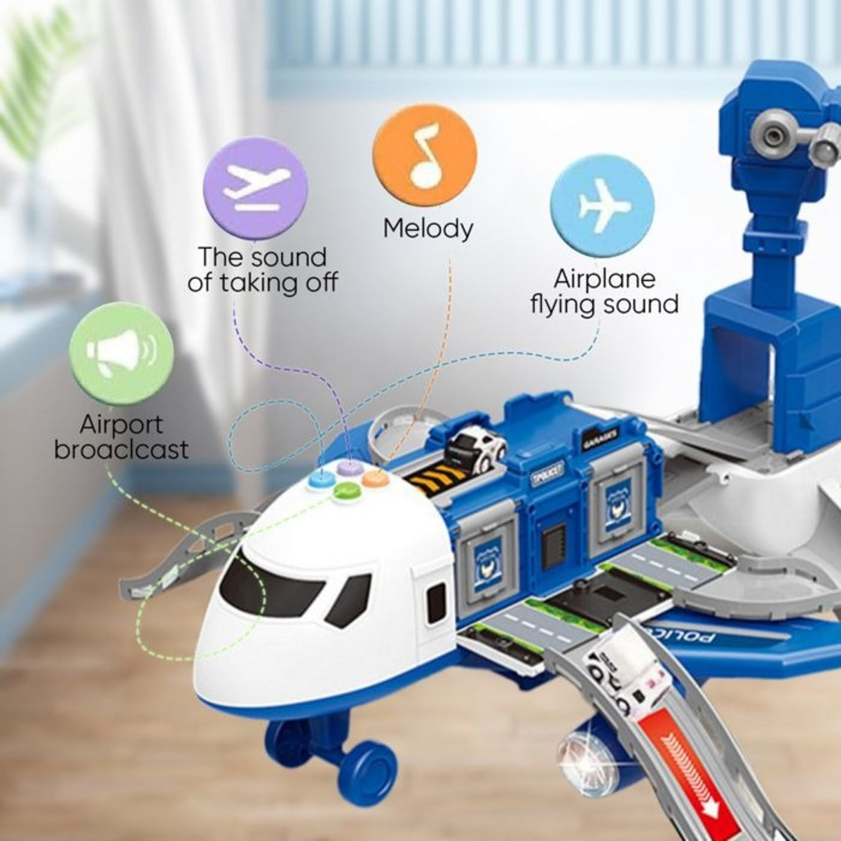 Interactive Professional Plane Play Set - Size Passenger Plane Kids Airliner Toy Car for Children's Gift (4+ year) BER-SPEELGOED-TEC