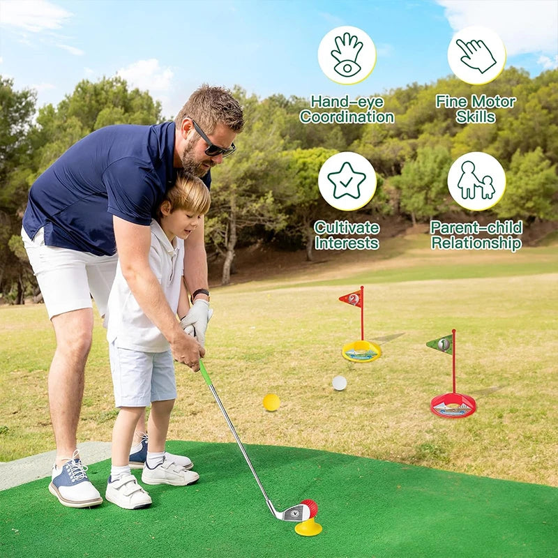 Swingiq – Adjustable Children'S Golf Set With Telescopic Clubs, 3 Balls & 2 Targets For Children Aged 3–8 Years 10590817845512-1