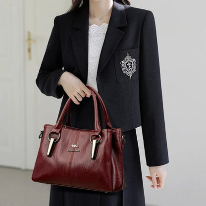 Premium Full-Grain Leather Classic Organizer Bag With Adjustable Strap 10110240653658-1
