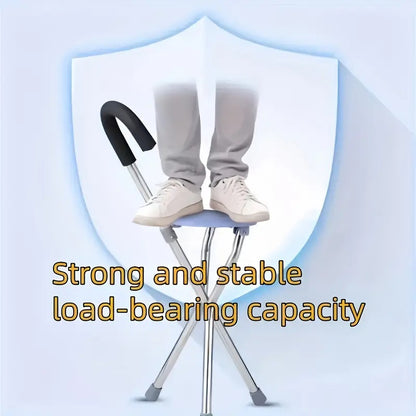 1Pc Folding Cane Seat Crutch Stool Adjustable Height Lightweight Portable 9537231159598-1