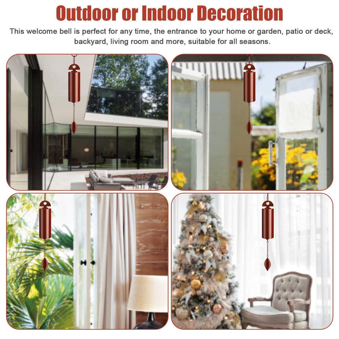 Deep Resonance Serenity Bell - Outdoor Musical Wind Chime and Home Decor (6x6x48CM) 7834118750406-1