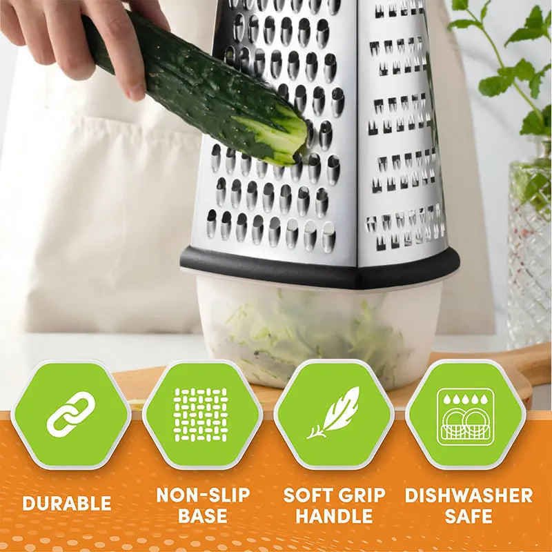 Professional Stainless Steel Box Grater For Cheese Vegetables And Fruits 6851422290020-1