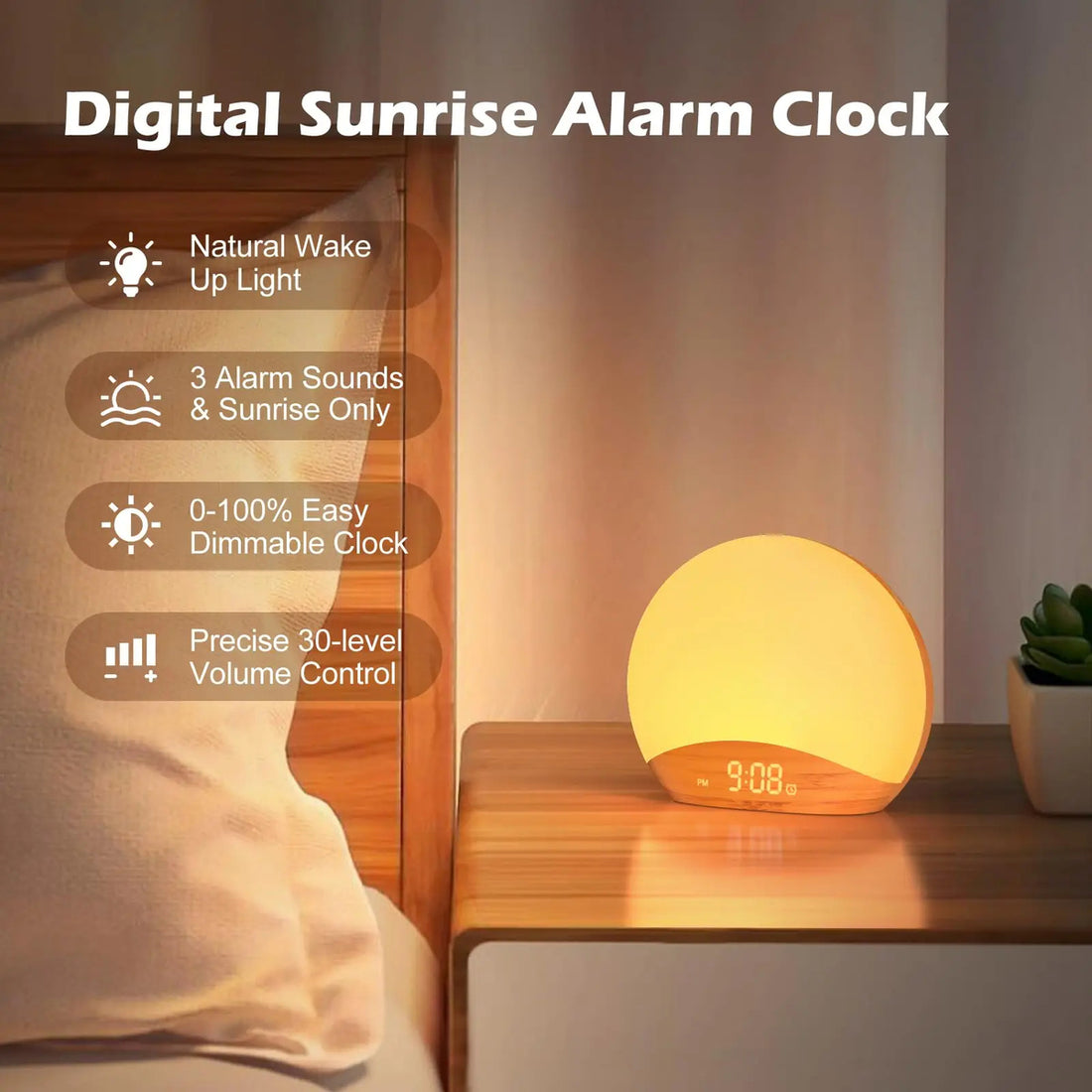 Sunrise Alarm Clock & Sound Machine – All-in-One Sleep Aid with Nature Sounds & Gentle Wake-Up Light 9678348747094-1