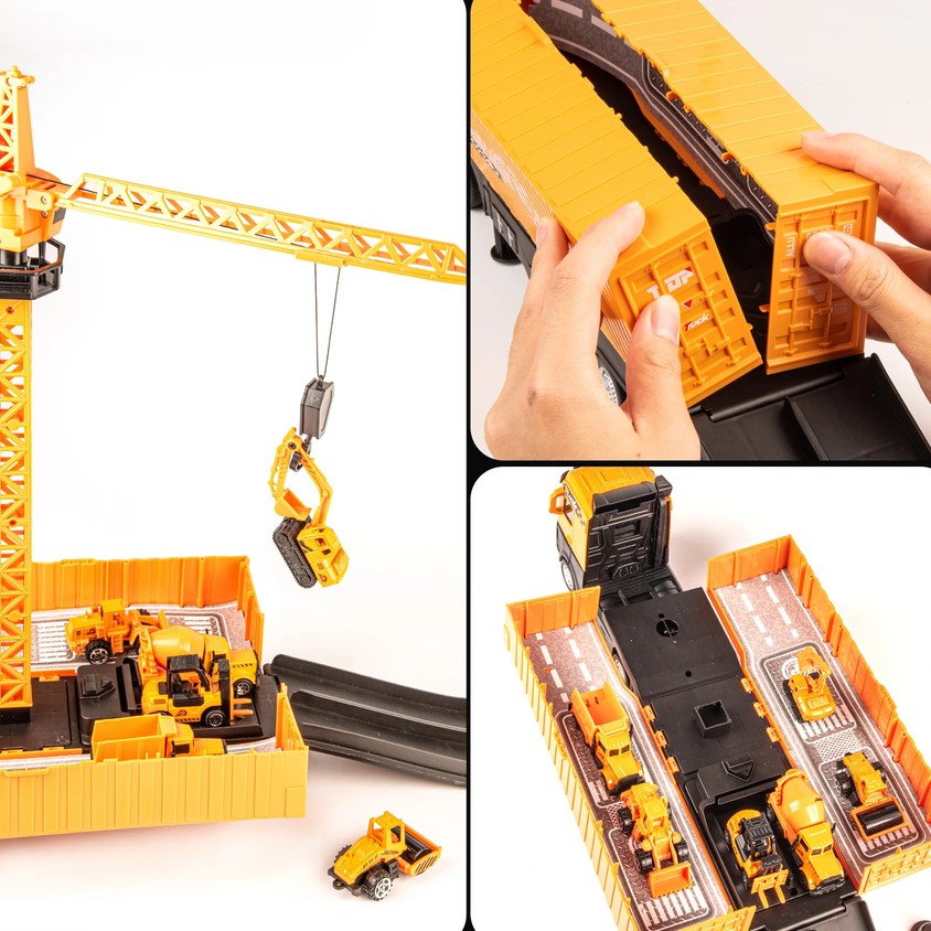 Children'S Interactive Transforming Construction Truck Playset 15613224943965-1