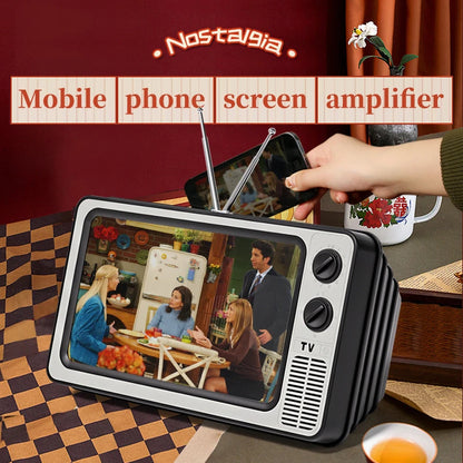 Retro Tv Phone Holder & Bluetooth Speaker 91410389-brown