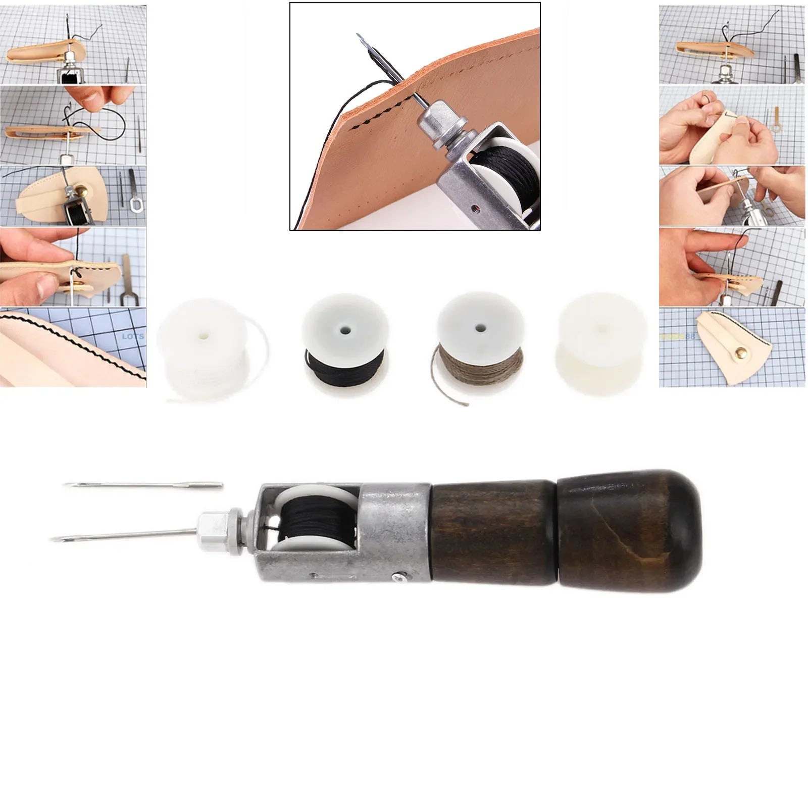 Professional Leather Stitching Tool Set For Craft Repair Handwork Projects 11529519497484-1