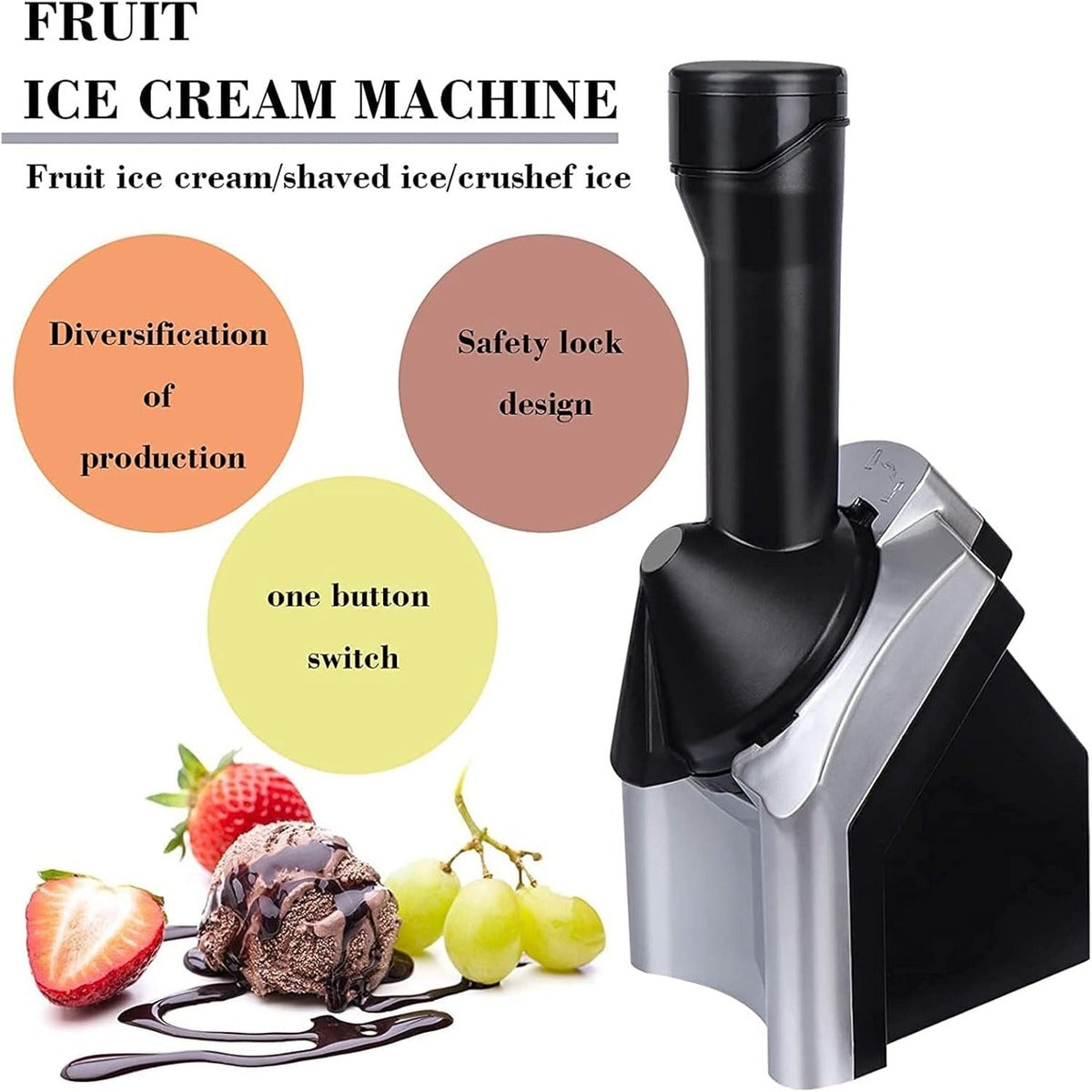 Frozen Treat Machine for Homemade Ice Cream, Sorbet, and Smooth Desserts