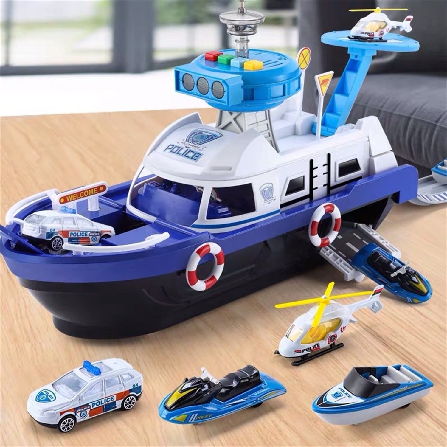 Kids' Multi-Vehicle Boat Rescue Hero Playset With Lights & Sound 15666973999453-1