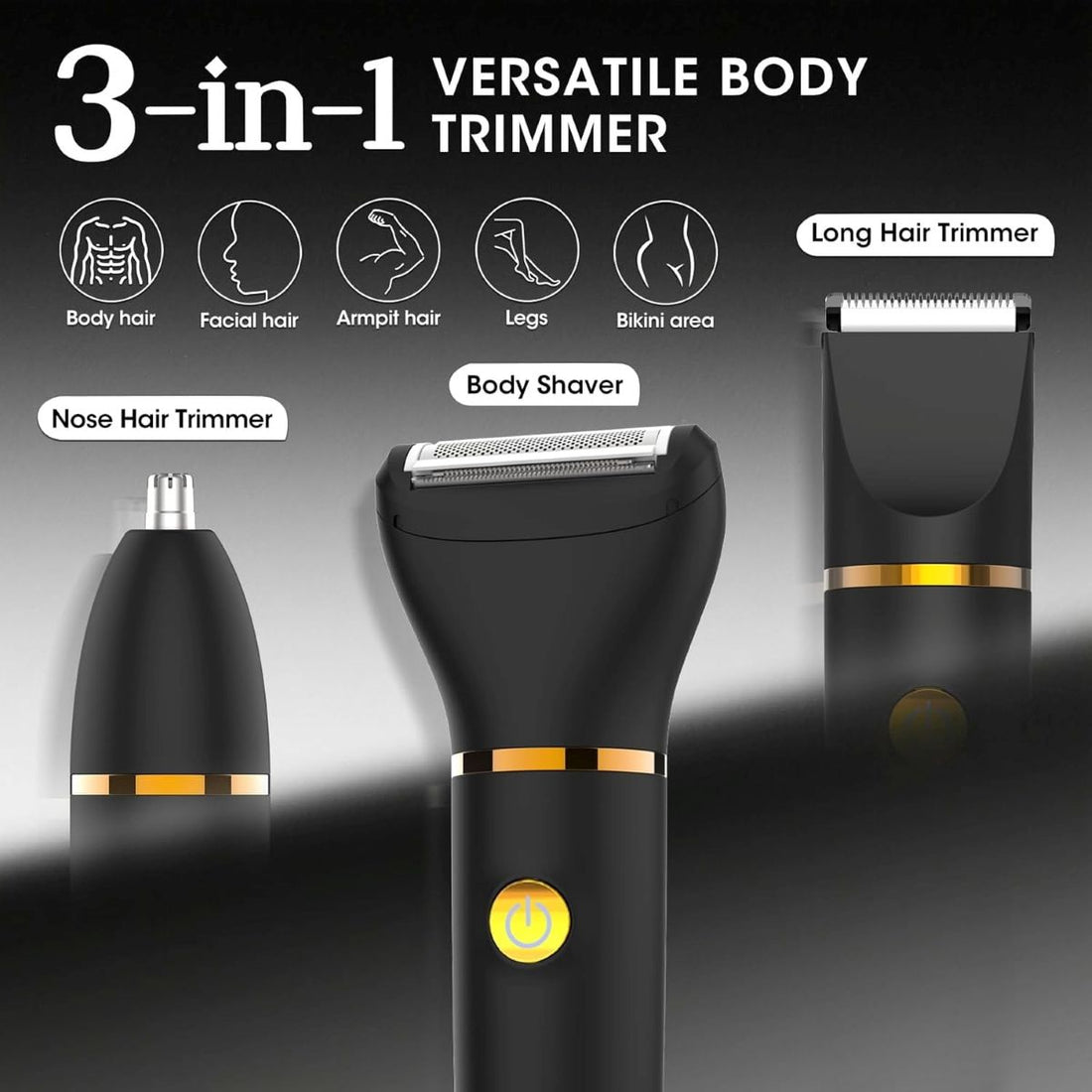3 in 1 Waterproof Body Groin Trimmer for Men 10667563811150-1