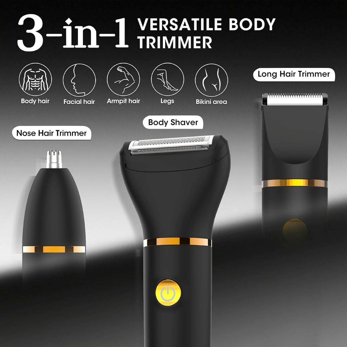 3 in 1 Waterproof Body Groin Trimmer for Men 10667563811150-1