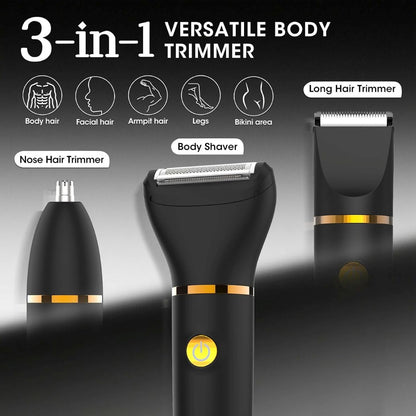 3 in 1 Waterproof Body Groin Trimmer for Men 10667563811150-1