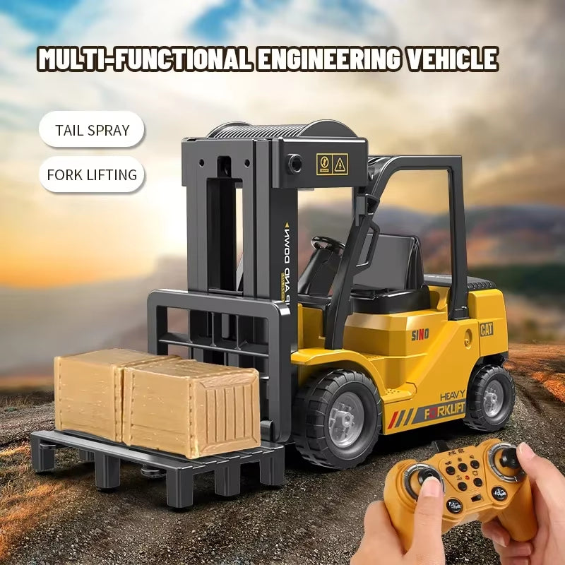 Realistic Remote Control Forklift Toy With Mist & Music 15611584676189-1