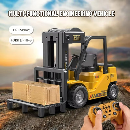 Realistic Remote Control Forklift Toy With Mist & Music 15611584676189-1