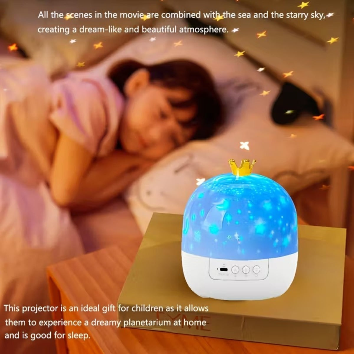 Children's Night Light and Projector - Crown Star Light Projection Rotating Star 5808802801801-V2