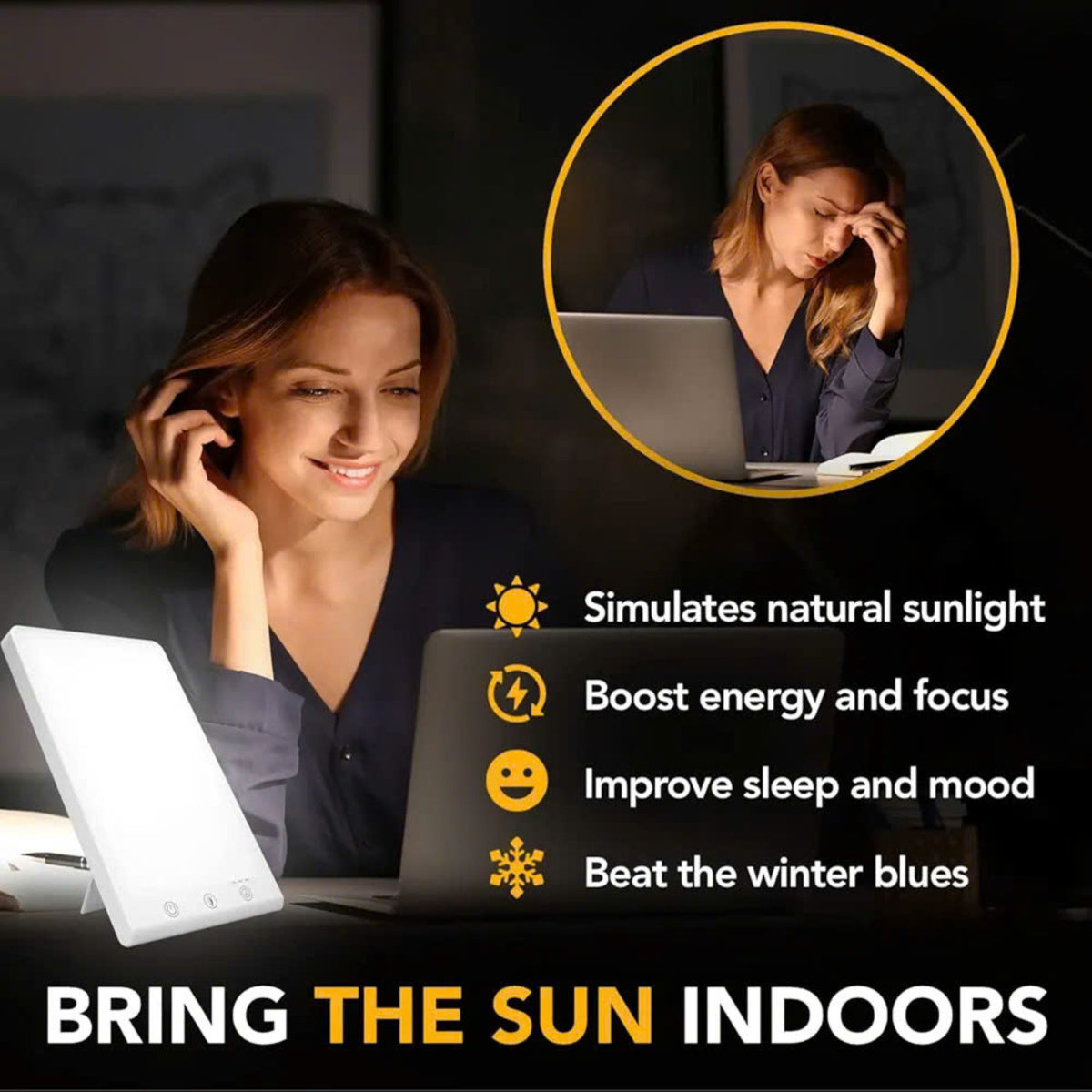 10000 Lux SAD Therapy Lamp - Light Therapy for Seasonal Affective Disorder, Mood Enhancement & Energy Boosting 9932751077697-1