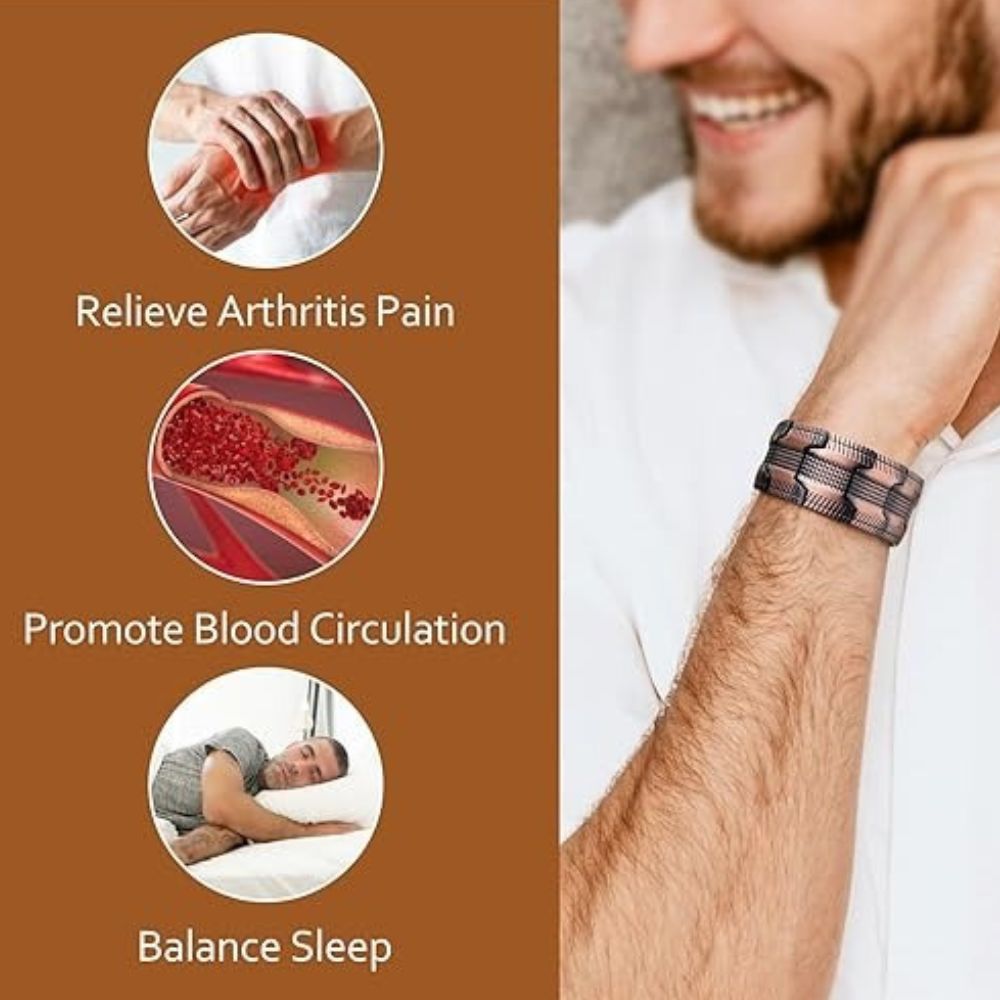 Pure Copper Magnetic Therapy Bracelet For Men'S Health 12044082315582-1