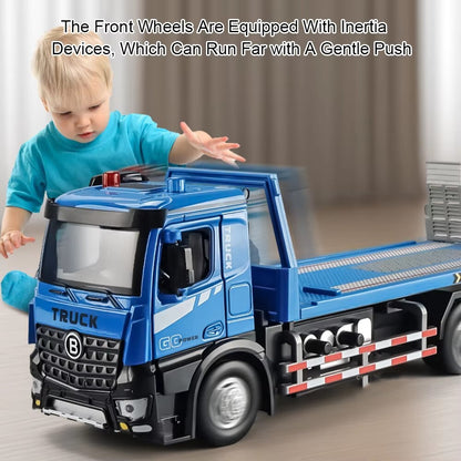Kids Realistic Die-Cast Metal Tow Truck, Lights And Sounds