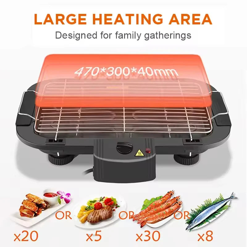 2000W Table Top Electric Grill For Home Bbq