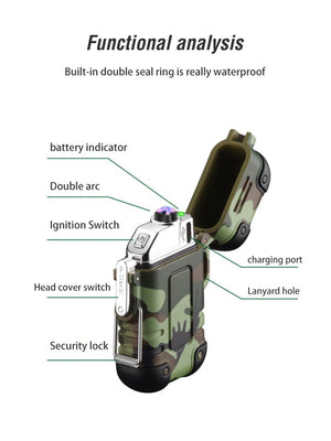 Waterproof Dual Arc Plasma Lighter – Rechargeable And Durable