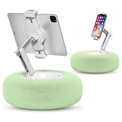 Fuzzy Pillow Phone Holder With Built-In Snack Bowl