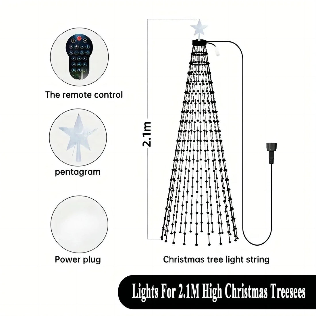 Outdoor Christmas Tree Star String Lights 400 Led 8750420066598-1