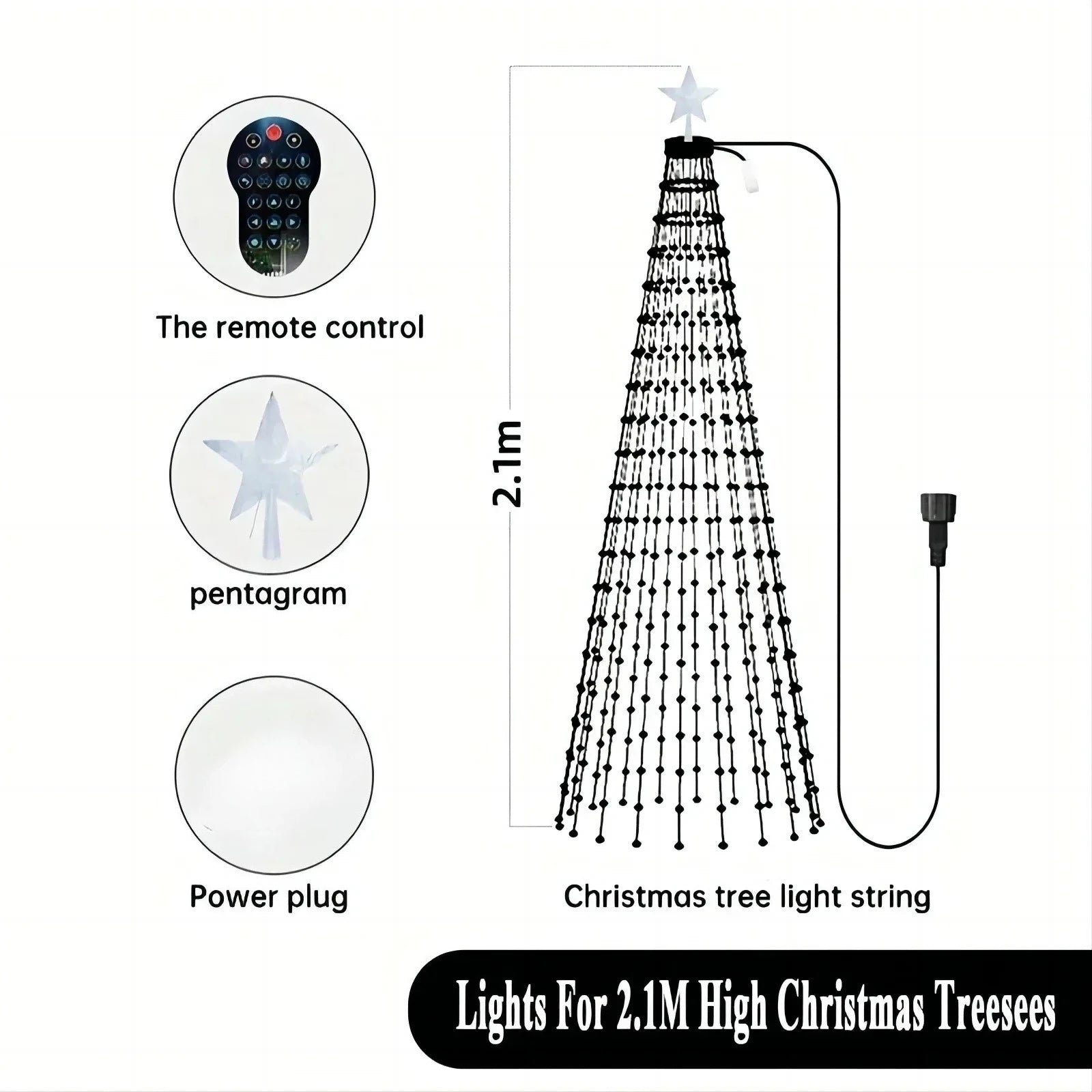Outdoor Christmas Tree Star String Lights 400 Led 8750420066598-1