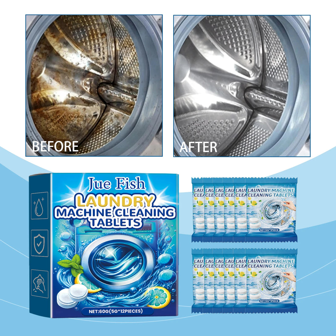 2 Boxes Deep Clean Washing Machine Tablets