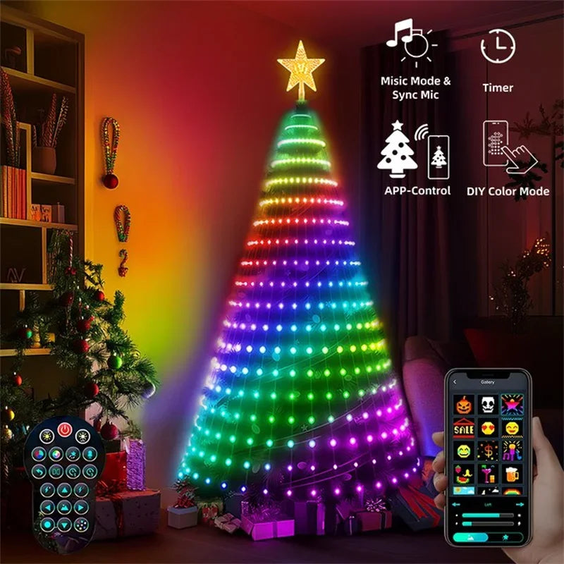 Outdoor Christmas Tree Star String Lights 400 Led 8750420066598-1