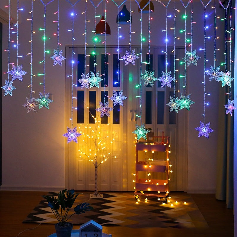 LED Snowflake Curtain Light For Holiday Home Party Window Decoration 6849907163236-1