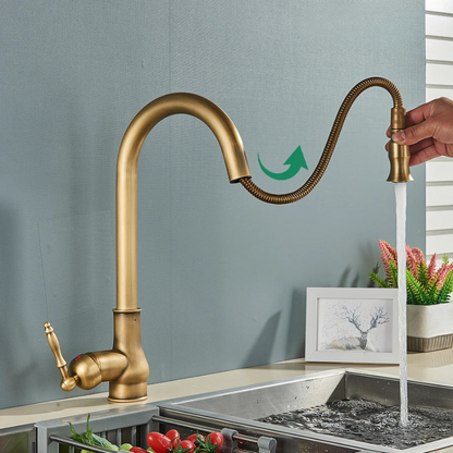 Vintagetap Antique Brass Kitchen Tap – Retro Style Mixer Faucet With Swivel Spout 10128629530902-1
