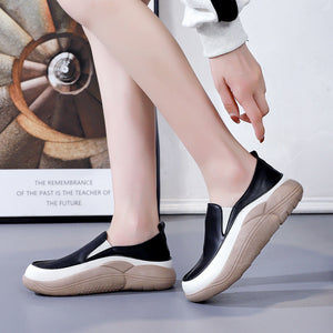 Women'S Thick Sole Low-Cut Leather Shoes